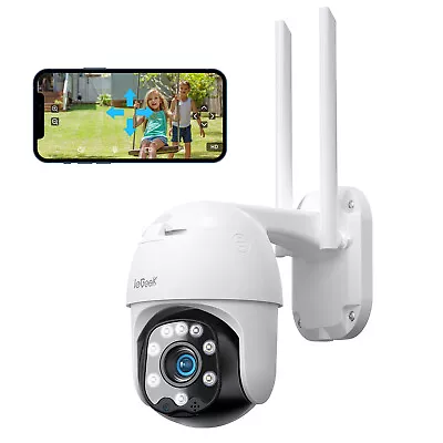 IeGeek 360° Wireless Security Camera Outdoor 1080P WiFi PTZ Home IP CCTV Camera • £35.99