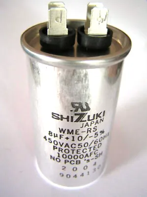 Shizuki WME-RS Motor Run Capacitor 8uF 450Vac Metallised/Polypropylene OL0616 • £10