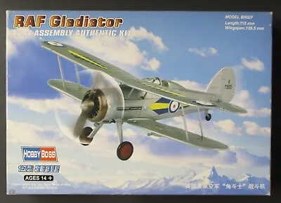 Hobby Boss 1/72nd Scale RAF Gladiator Model Airplane Kit No. 80289 • $14.99