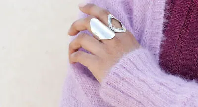 Solid 925 Sterling Silver Band Statement Meditation Handmade Ring All Size-D-35 • £11.52