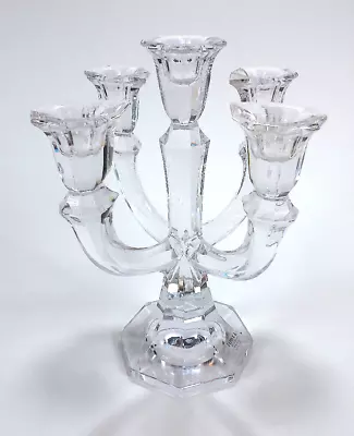 Vintage 5 Arm Heavy Full Lead Crystal Candelabra Towle Austria Candlestick • $59.99