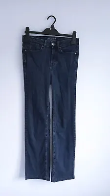  Per Una M&S Women Indigo Blue Stretch Denim Straight Leg Jeans Size UK 8 EU 36 • £8