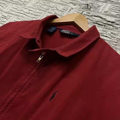 Vintage Polo Ralph Lauren Red Harrington Jacket XXL Zip Up • $35