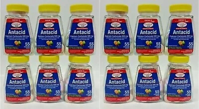 ( Lot 12 ) Bottles Chewable Antacid W/ Calcium 55 Ct. Each Bottle SEALED • $34.99