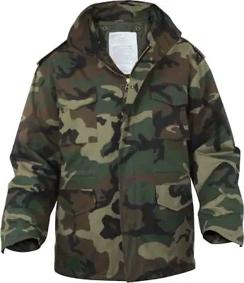 Woodland Camouflage M-65 Field Jacket Army Camo Heavyweight M65 Coat With Liner • $110.99