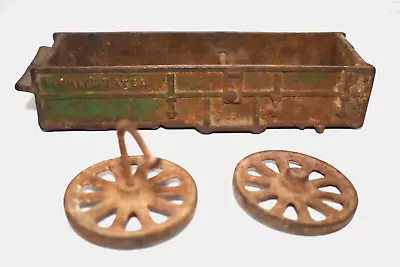 Vintage Vindex Cast Iron Farm Toy Whitewater Toy Wagon Body Parts With 2 Wheels • $495