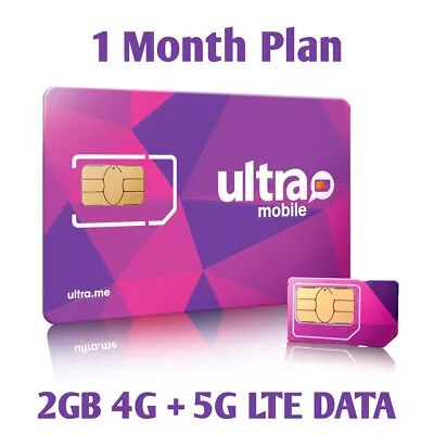 Ultra Mobile Sim Card With 3 GB 1 Month Plan Included • $21