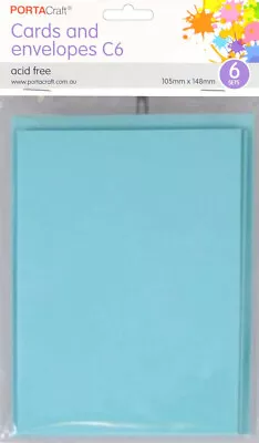 Cards & Envelopes C6 6pk Sky Blue (Product # 116135) • $2.75