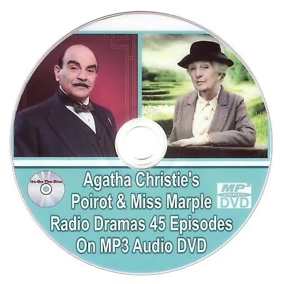 Agatha Christie Poirot & Miss Marple Radio Dramas 45 Episodes On MP3 Audio DVD • £4.49