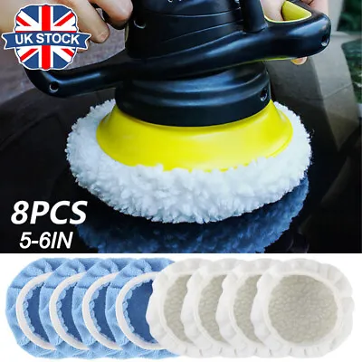 £9.99 • Buy 8X Buffing Polishing Pad Wool Wheel Mop Kits 6Inch For Car Polisher Drill Adapte