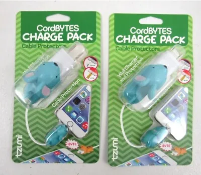 Tzumi CordBYTES Lot Of 2 Mouse Charge Pack Wall Charger Cable Plug Protectors • $15.29