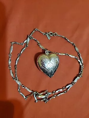 MONET  Puffy Heart Pendant & Necklace 24  • $15