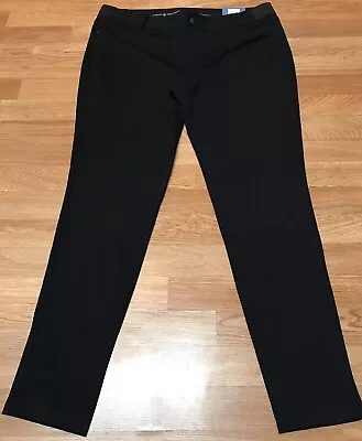 NWT-Simply Vera Wang Sz XL Black Pants Pure Night Tapered Leg Skinny Ret. $44 • $16.50
