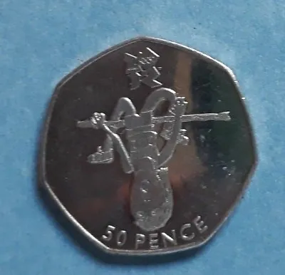 Olympic 50p. London 2012.ATHLETICS. Fifty Pence. Circulated.scarce • £3.15