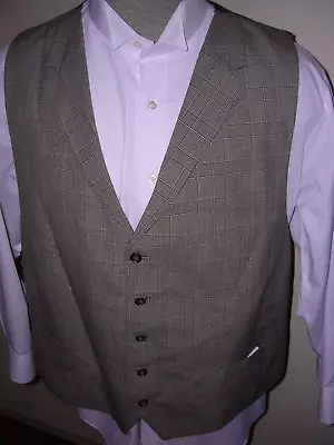 #768 BIG MANS VINTAGE INSPIRED MENS GRAY VEST WAISTCOAT With LAPEL COLLAR 3XL • $29.50