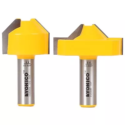 YONICO Joinery Router Bit Set 2 Bit Rabbet Miter 1/2-Inch Shank 15233 • $64.58