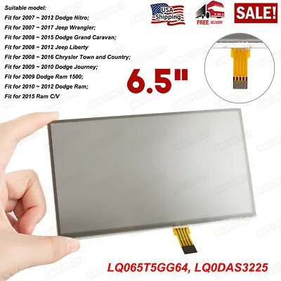 6.5  INCH TOUCH-SCREEN GLASS Digitizer For 10-18 DODGE MYGIG UConnect RHB RBZ • $16.99