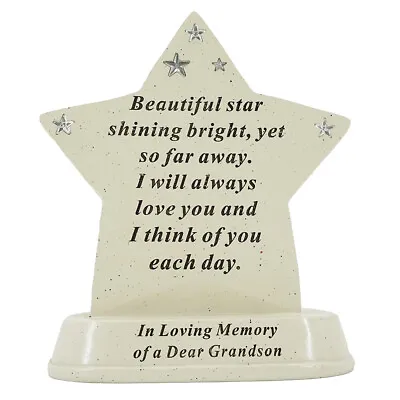Special Grandson Baby Shining Star Graveside Memorial Grave Plaque Ornament • £16.49