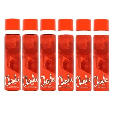 6 X Charlie Body Spray Red 75ml • £10.99