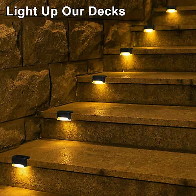 8 Pack Solar Deck Lights Outdoor Waterproof LED Steps Lamps For Stairs Fence • $12.99