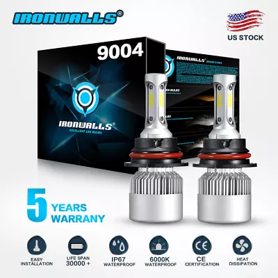 9004 HB1 2000W 300000LM LED Headlight Hi-Lo Beam Bulbs Replace XENON HID 6000K • $19.99