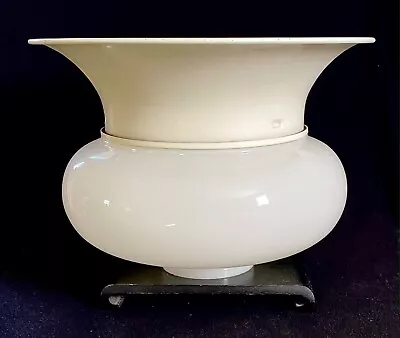 Vintage Torchiere Milk Glass & Metal Bell Shape Floor Lamp Shade 2 3/8  Fit • $42