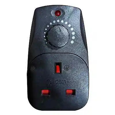 Plug-In Lamp Light Dimmer Switch Adjustable Brightness Controller Black 13A • £7.99