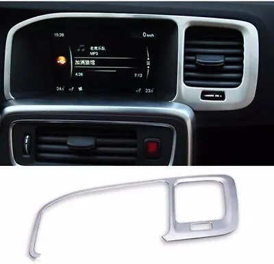 For Volvo S60 V60 Matte Silver Steel Center Censole Navigation Frame Cover Trim • $27.55