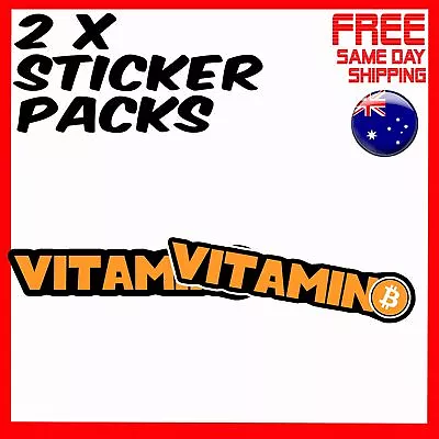 2 X Stickers - Vitamin B For Bitcoin Currency Trading Car  Bumper Laptop Sticker • $4.24