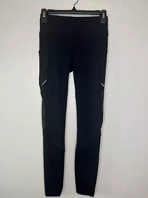 Lululemon Black Leggings Mesh Side Panels And Side Pockets *See Photos For Size* • $30