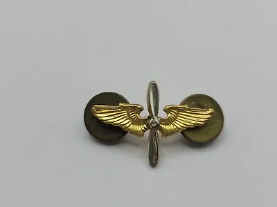 WW2 US Army Air Corps Hat Insignia Pin Propeller Wings Aviation Cadet Vintage • $25