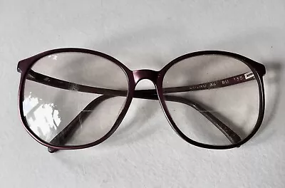 Vtg 80's Liz Claiborne Burgundy Plum Round Oversized Frames Eye Glasses 34 135 • $26.99