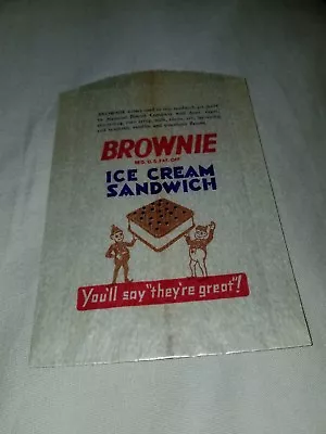  Vintage Palmer Cox Brownie Brownie Ice Cream Sandwich Bag C. 1930's NaBisCo • $7.50