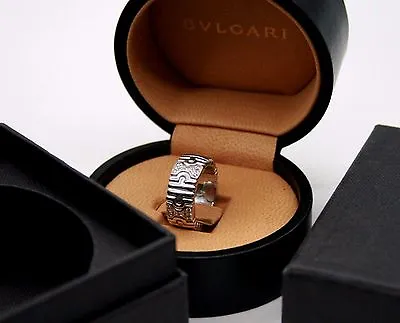 $4399 • Buy Bvlgari Parentesi Collection 18K White Gold Majestic Ring With Diamonds.Flexible