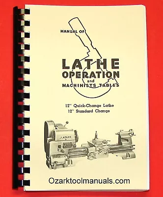 Atlas Craftsman Manual Of Lathe Operation Book For 12  Crossfeed Pull-Knob 0034 • $48.50