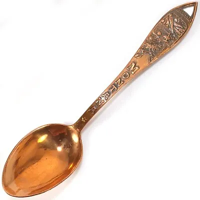 Montana Copper Souvenir Spoon Hammered Etched Bitterroot Mountains Mining Tools • $13.99