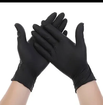 1000 Black Nitrile Powder Latex Free Thick Disposable Gloves Tattoo Mechanic • £34.99