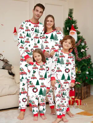 Christmas Family Matching Pyjamas Adult Kids Cozy Xmas Car Nightwear Pjs Set • £11.99