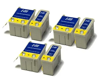 £23.98 • Buy 3x Black & 3x Colour Compatible (non-OEM) Ink Cartridges To Replace T007 & T008