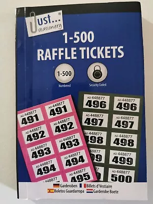 Raffle Tickets Pad Security Coded Numbered 500 Tickets • £2.90