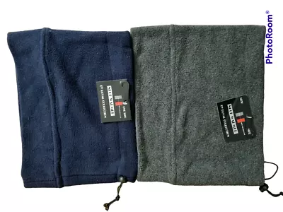 Snood Neck WARMER Scarf GREY / BLUE ONE SIZE Fleece Unisex • £6.93