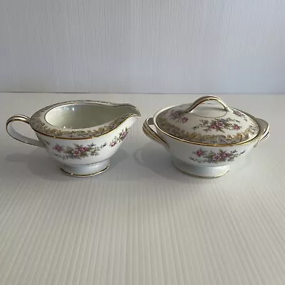 Vintage Noritake China Somerset 5317 Lidded Sugar Bowl & Creamer Milk Jug • $44.95