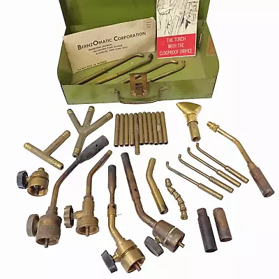 Vintage Torch Tips + Parts + Valves + Braze Cut Sweat Solder Weld Lot + Tool Box • $12