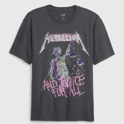 Metallica Graphic Band GAP T Shirt Men 3XL Grey Pink Green White Metal Rock Tee • $31.50