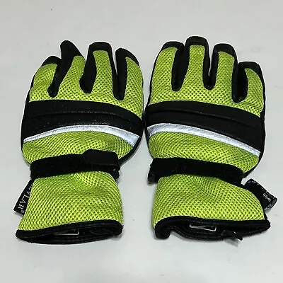 Sliders Made With Kevlar Black Green  Motorcycle Gloves Size L Goat Leather • $44.97