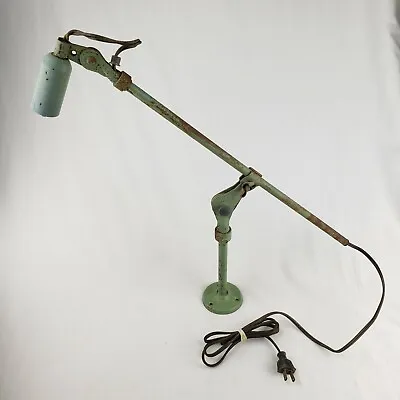 Antique Vintage Industrial Articulating Lamp Original Mounts Bracket Swing Arm • $344.95