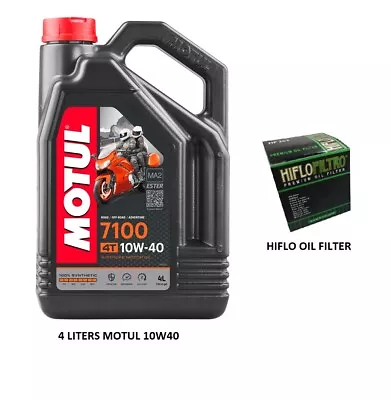 Oil And Filter For Kawasaki ZX-6R 600 J Ninja 2000-2002 Motul 7100 10W40 Hiflo • £57