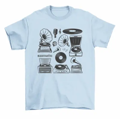 Types Of Record Players Vintage Phonographs Music T-Shirt Men Women • $17.99