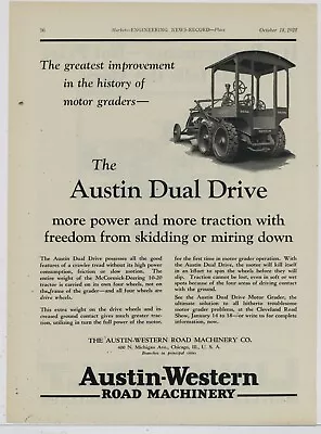 1928 Austin Western Machinery Ad: Dual Drive Grader W/ McCormick Deering 10-20 • $17.76