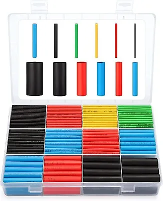 560 Pcs. 2:1 Heat Shrink Tubing Tube Sleeving Wrap Cable Wire 5 Colors 12 Sizes • $5.49